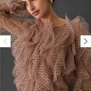 Dolan Left Coast Mesh Ruffle Blouse